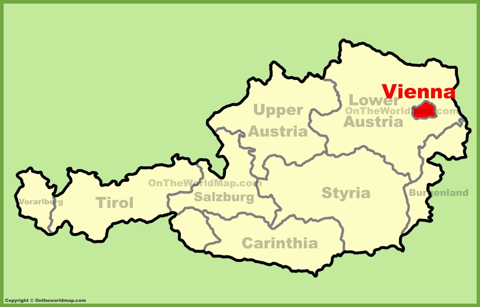 austria wiedeń mapa Wiedeń Austria mapa Austrii mapa (Austria)