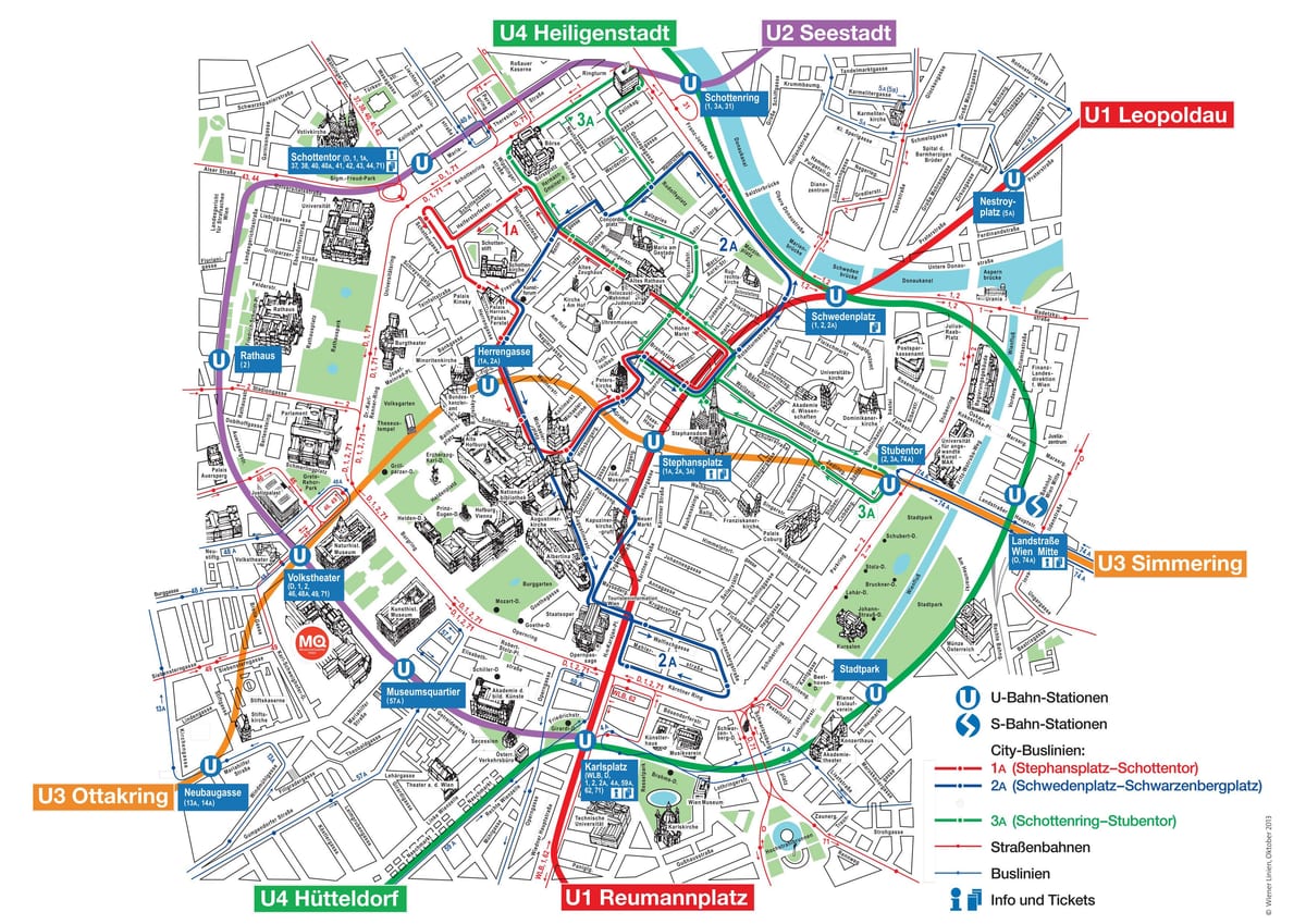 Wiedeń mapa turystyczna