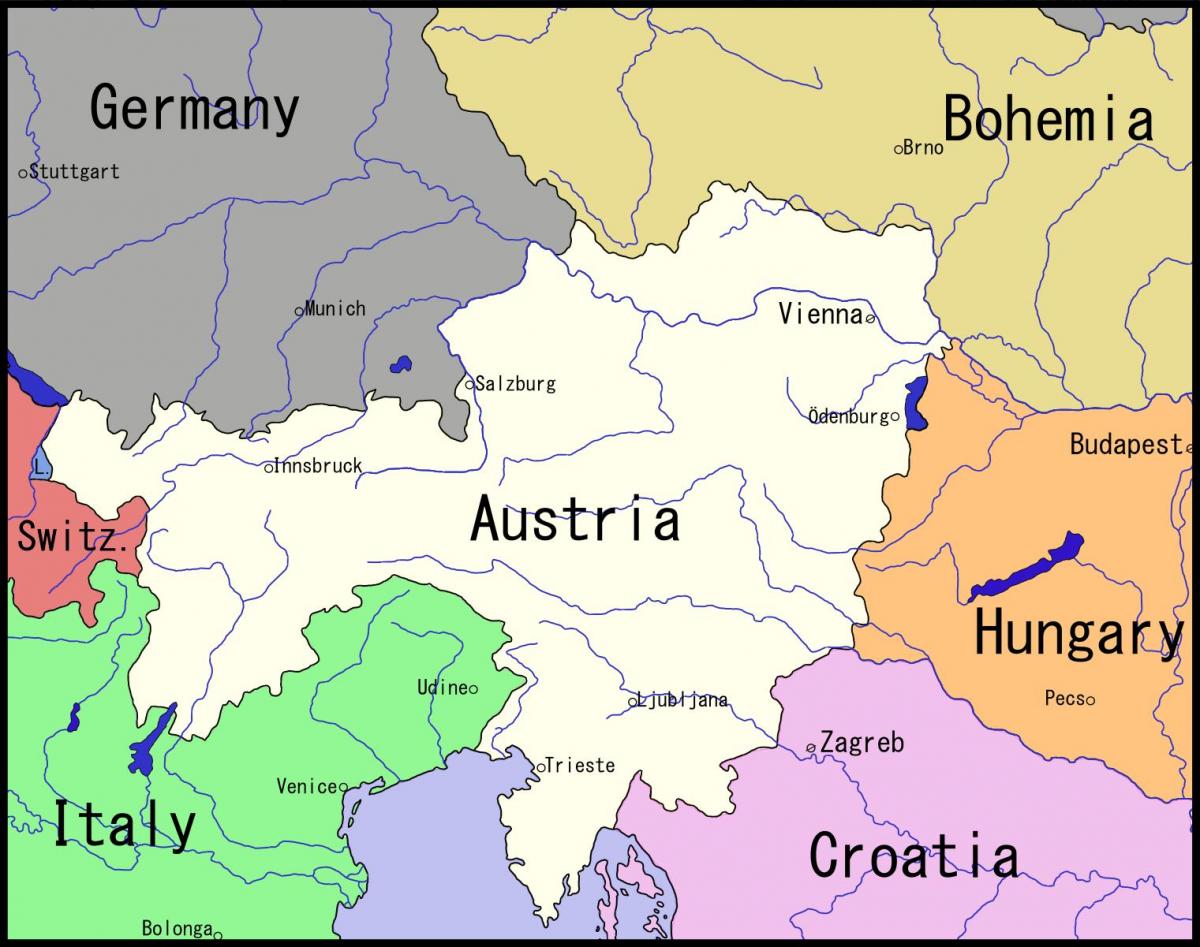 mapa Wiednia i okolic