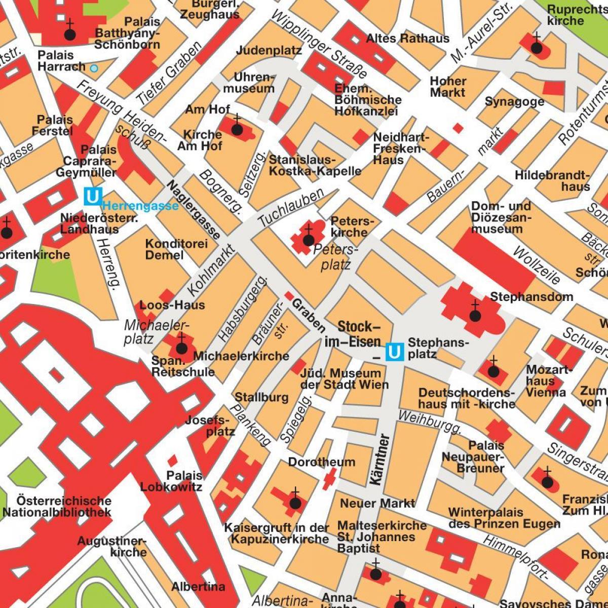 Wiedeń centrum mapie