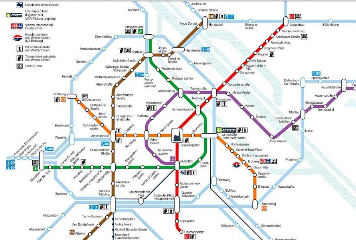 Wiedeń mapa metra 