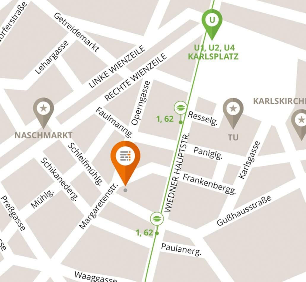 Mapa naschmarkt Wiedeń 