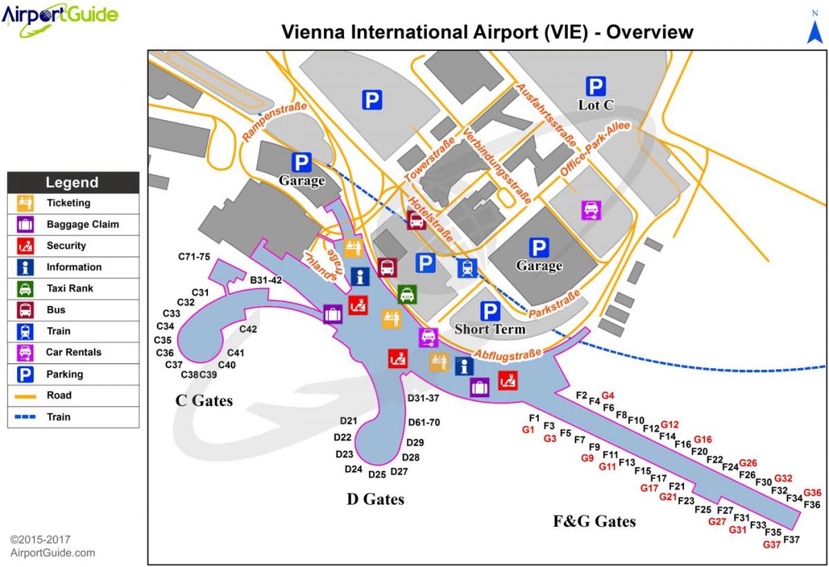 Lotnisko Wiedeń mapa