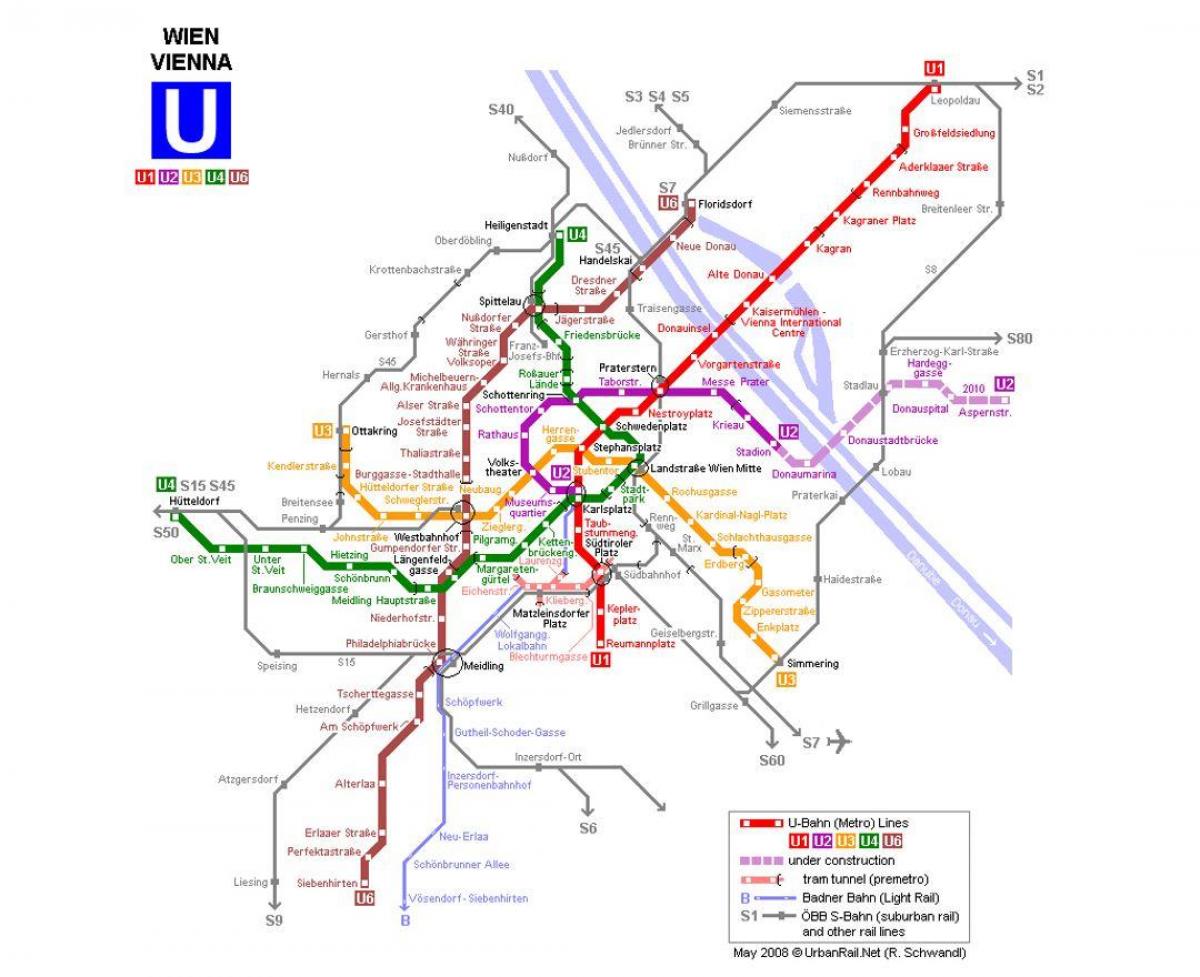 Mapa U1 Wiedeń