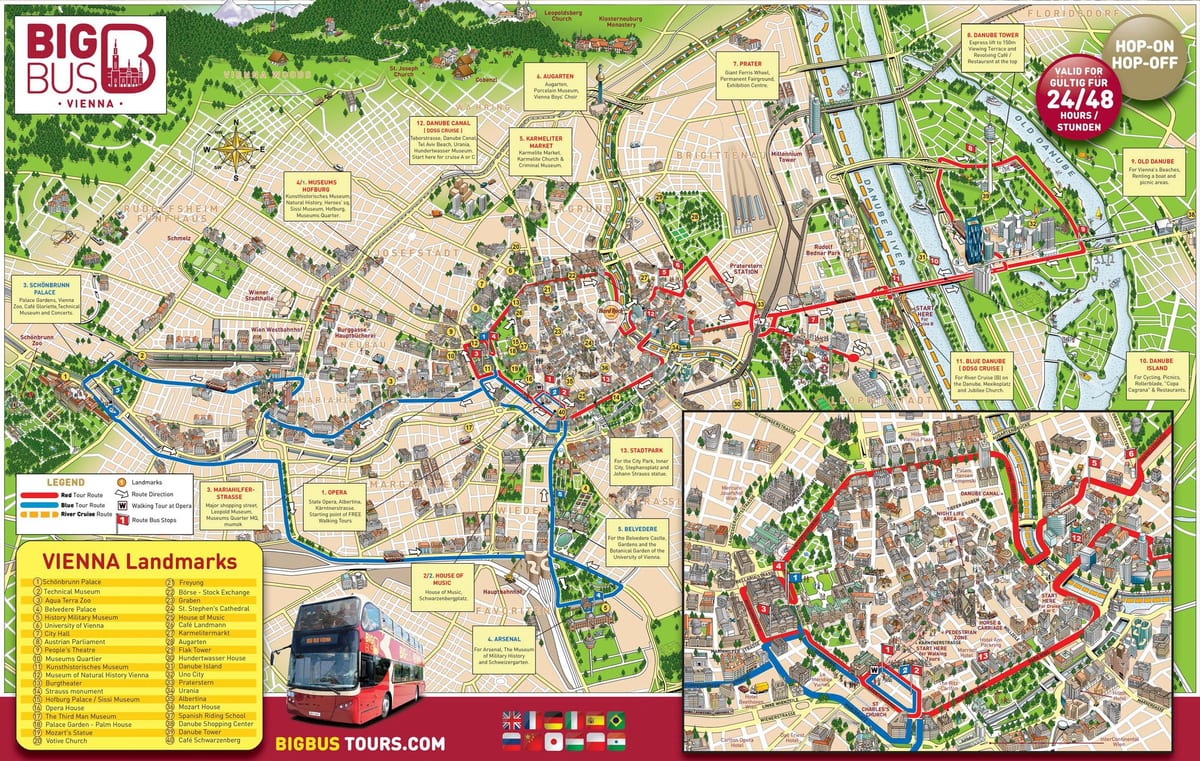 big bus tour Wiedeń mapa