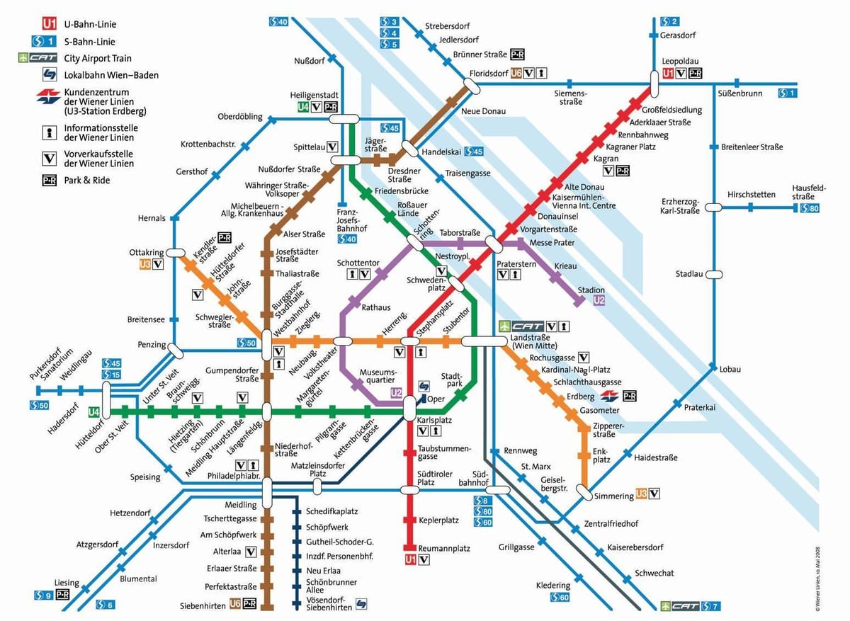 Mapa metra Wiedeń