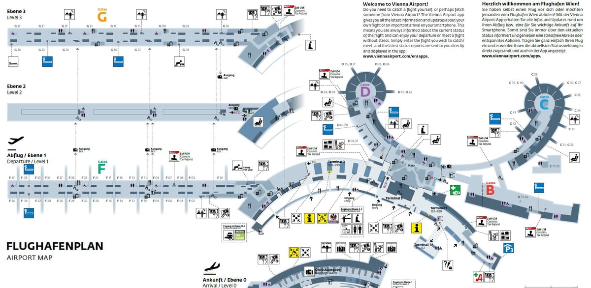 Lotnisko Wiedeń Austria mapa