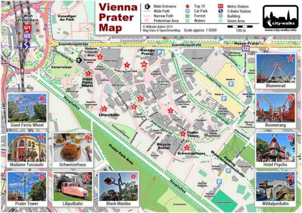Mapa Wiedeński park i jeździć