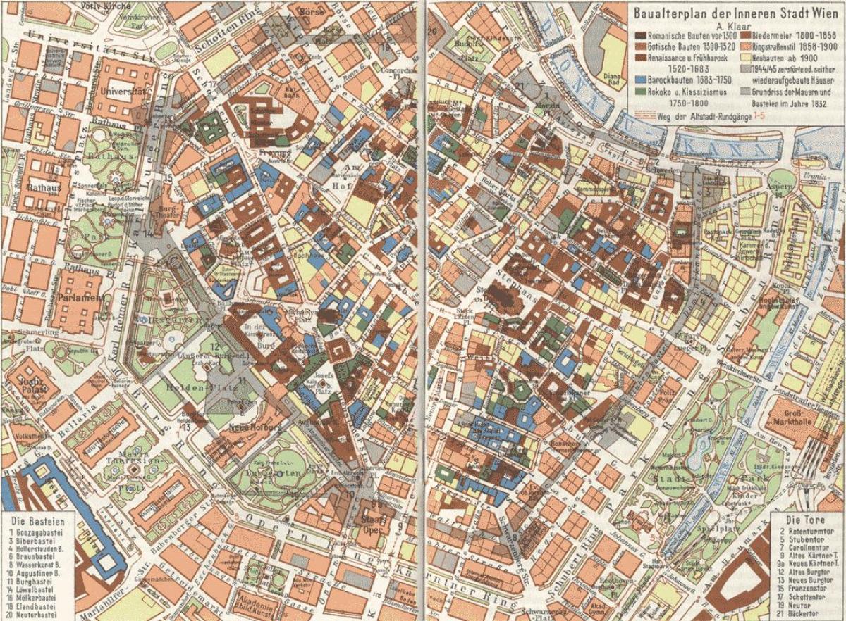 Wiedeń Stare miasto mapa
