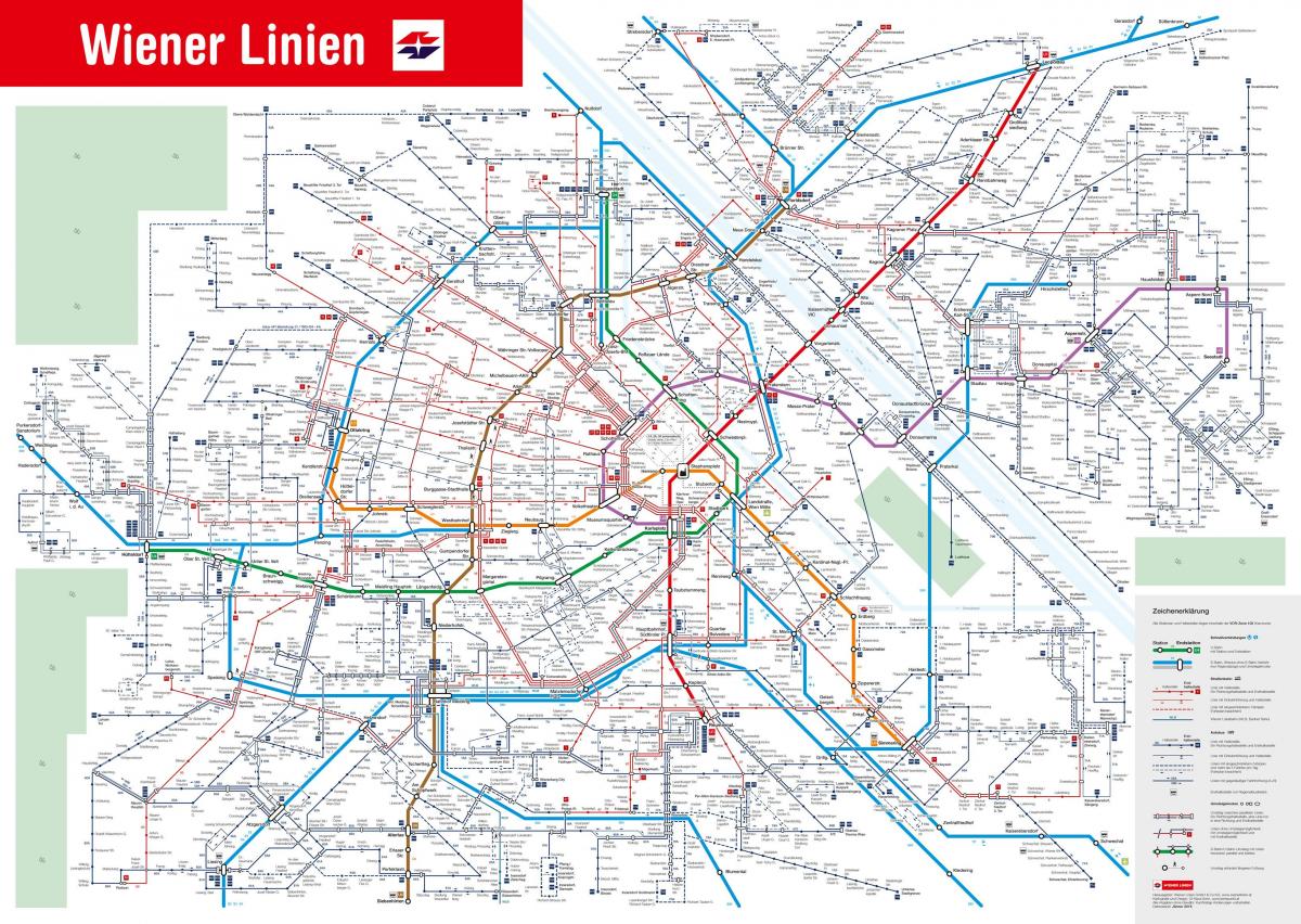 mapa Wiednia transportu publicznego