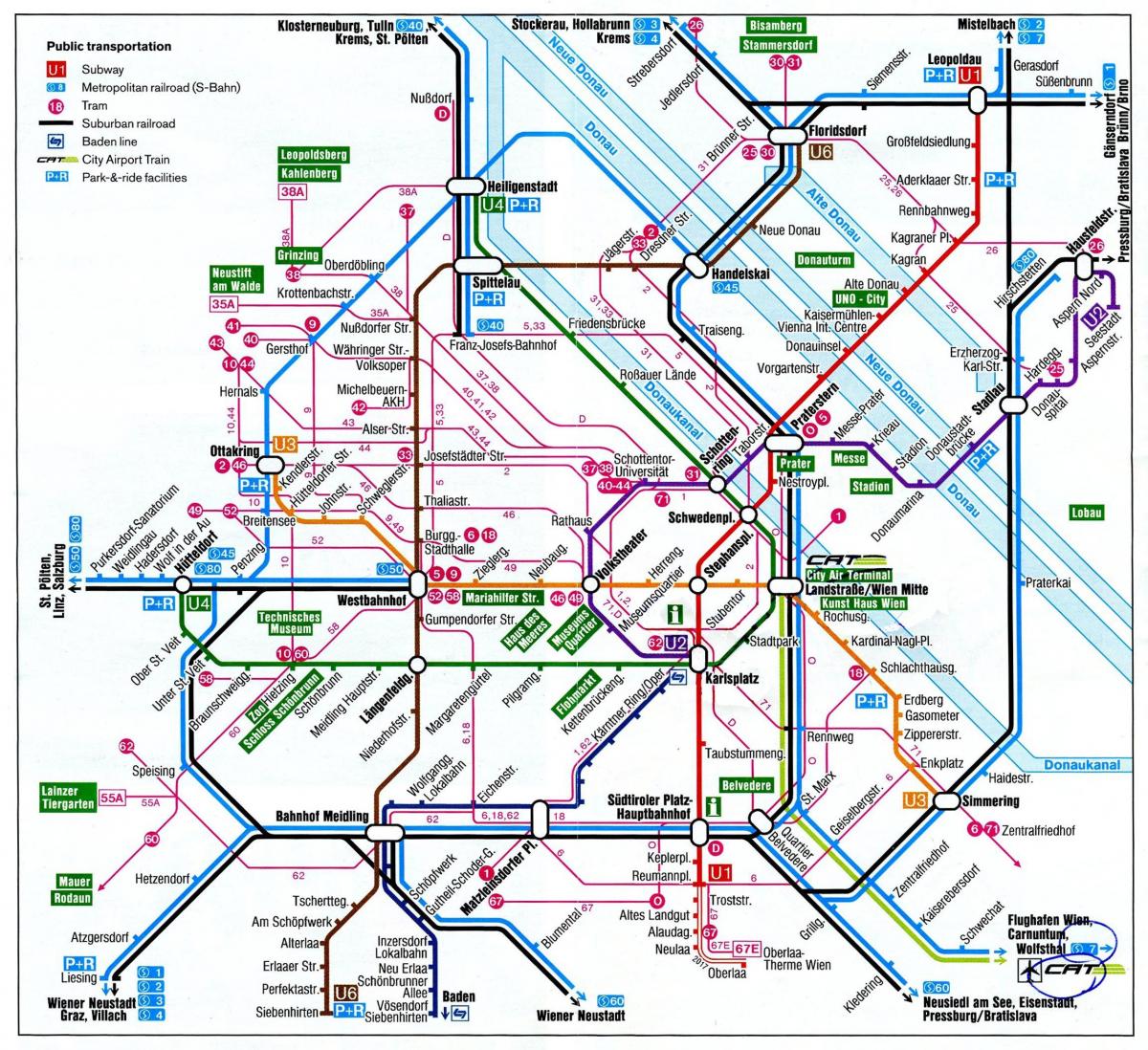 Mapa Wiedeń Austria pociąg