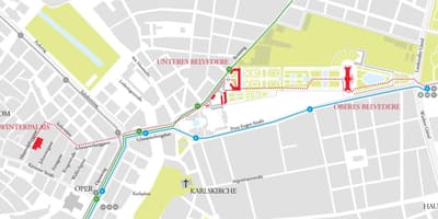 Mapa belvedere w Wiedniu