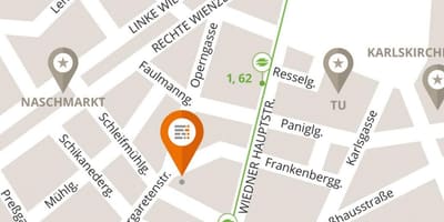 Mapa naschmarkt Wiedeń 