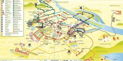Mapa Wiedeń autobus