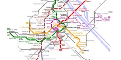 Mapa Wiedeń tramwaj