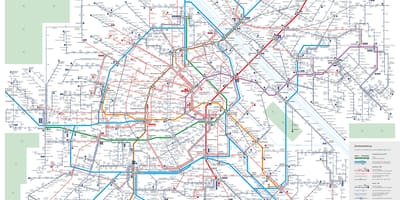 Mapa Wiednia transportu publicznego