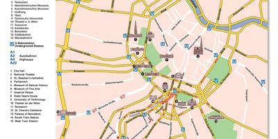 Mapa Wiednia obwodnicy 
